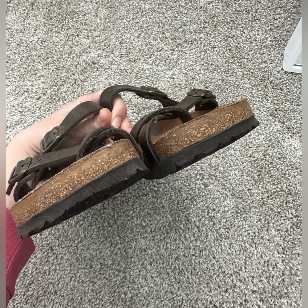 Birkenstock Mayari Brown Leather Flip Flops Shoes Size 37 - Picture 6 of 7